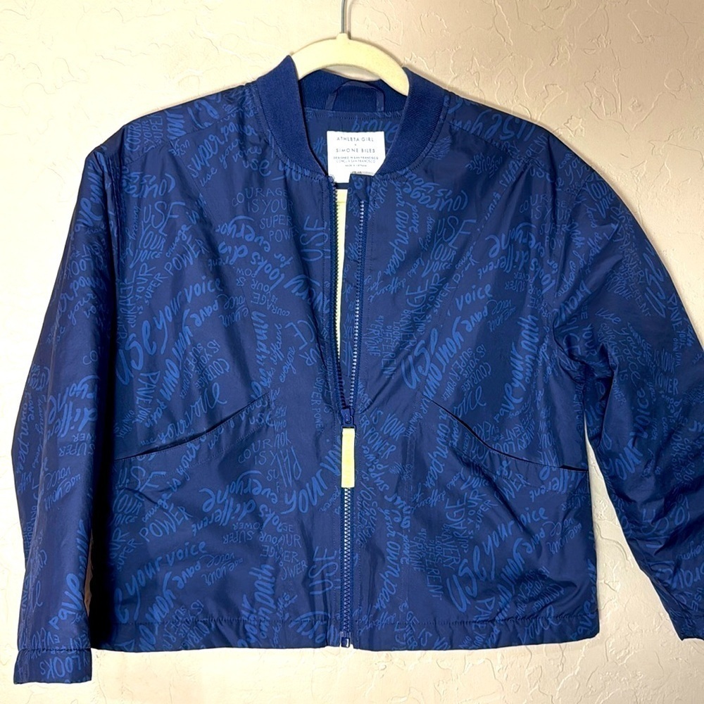 Athleta girl x Simone biles use your voice convertible full zip navy jacket